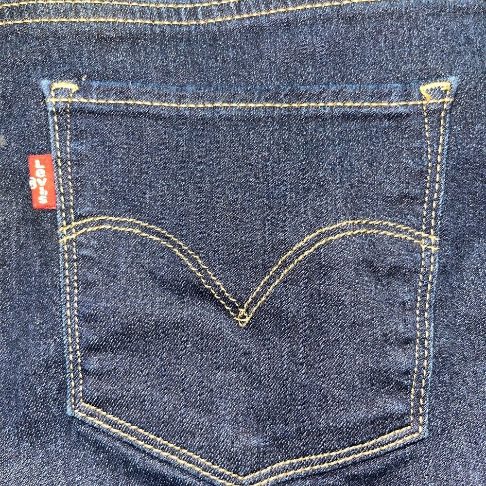 LEVI'S 318 SHAPING EXTRA WIDE LEG DARK WASH STRETCH DENIM JEANS - NWOT - W29 L31 - Picture 7 of 14